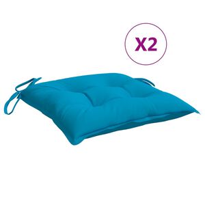 vidaXL Podu&scaron;ky na židli 2 ks světle modr&eacute; 40 x 40 x 7 cm l&aacute;tka oxford