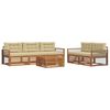 vidaXL Venkovn&iacute; pohovkov&aacute; souprava 6 pcs Přirozen&aacute; a B&eacute;žov&aacute;