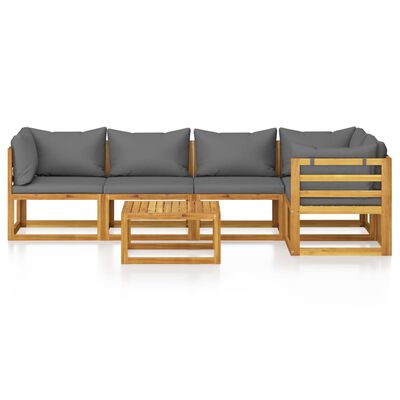 3057625 vidaXL 6 Piece Garden Lounge Set with Cushions Solid Acacia Wood (311852+311856+311858)
