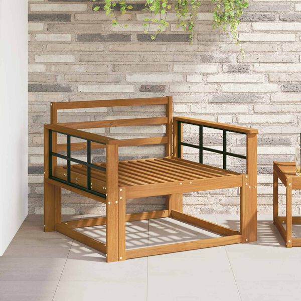 vidaXL Venkovn&iacute; středn&iacute; pohovka Masivn&iacute; ak&aacute;tov&eacute; dřevo Př&iacute;rodn&iacute;