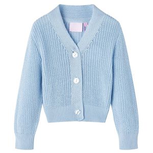 Dětsk&yacute; pleten&yacute; cardigan modr&yacute; 92