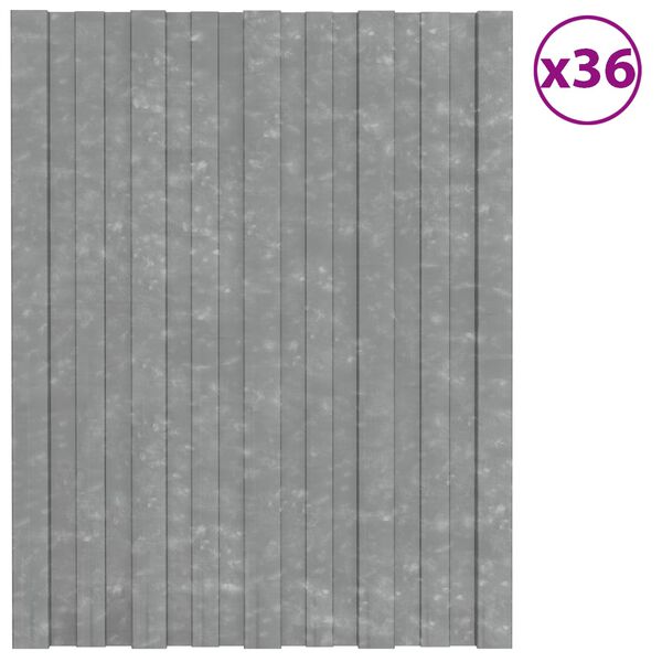 vidaXL Stře&scaron;n&iacute; panel 36 pcs Stř&iacute;brn&aacute; 60 x 45 cm Pozinkovan&aacute; ocel