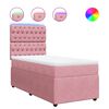 vidaXL Box spring postel s matrac&iacute; růžov&aacute; 80 x 200 cm samet