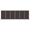 vidaXL 6dílný paraván hnědý 520 x 180 cm textil