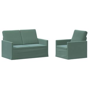 vidaXL Set pohovek 2 pcs Mořsk&aacute; zelen&aacute; Samet