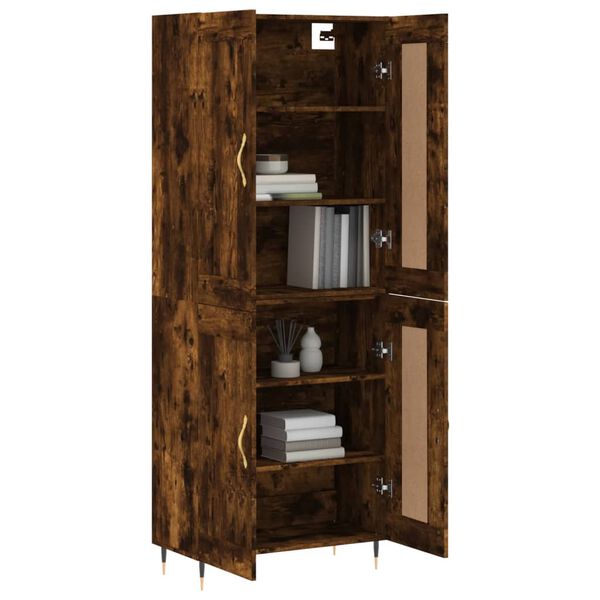 vidaXL Skř&iacute;ň highboard kouřov&yacute; dub 69,5 x 34 x 180 cm kompozitn&iacute; dřevo