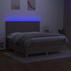 vidaXL Box spring postel s matrac&iacute; a LED taupe 160x200 cm textil