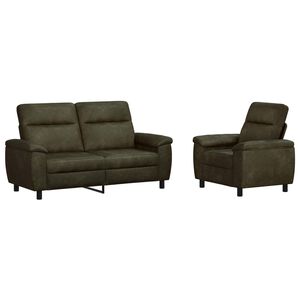 vidaXL Set pohovek 2 pcs Arm&aacute;dně zelen&aacute; Uměl&aacute; semi&scaron;ov&aacute; kůže