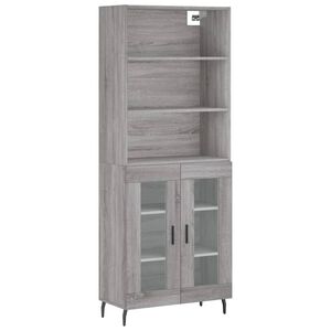 vidaXL Skř&iacute;ň highboard &scaron;ed&aacute; sonoma 69,5 x 34 x 180 cm kompozitn&iacute; dřevo