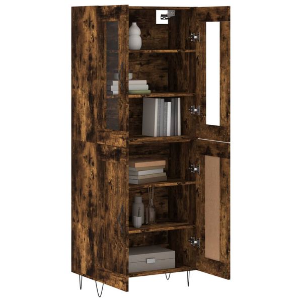 vidaXL Skř&iacute;ň highboard kouřov&yacute; dub 69,5 x 34 x 180 cm kompozitn&iacute; dřevo