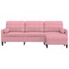vidaXL 3místná pohovka s podnožkou růžová 210 cm samet