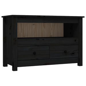 vidaXL TV skř&iacute;ňka čern&aacute; 79x35x52 cm masivn&iacute; borov&eacute; dřevo
