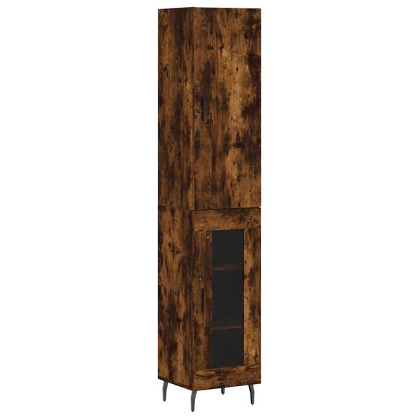 vidaXL Skř&iacute;ň highboard kouřov&yacute; dub 34,5 x 34 x 180 cm kompozitn&iacute; dřevo