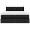 vidaXL Postel s &uacute;ložn&yacute;m prostorem a LED osvětlen&iacute;m Čern&aacute; 140 x 200 cm