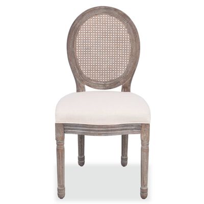 vidaXL Jídelní židle 6 ks krémové textil