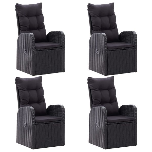 vidaXL 5d&iacute;ln&yacute; zahradn&iacute; j&iacute;deln&iacute; set čern&yacute;