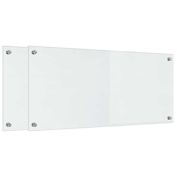 vidaXL Kuchyňská zástěna 2 pcs Transparentní 90 x 40 cm tvrzené sklo