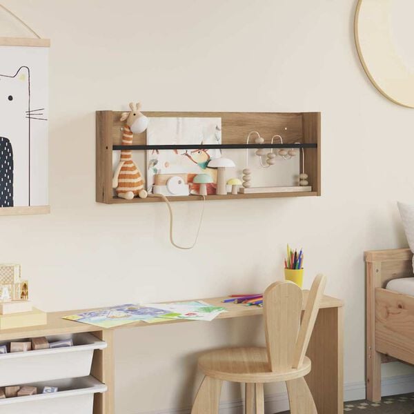 vidaXL Reg&aacute;l na časopisy s polic&iacute; Artisanov&yacute; dub 80 x 12 x 30 cm