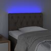 vidaXL Čelo postele s LED taupe 80 x 7 x 78/88 cm textil