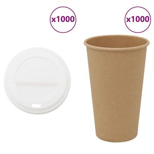 vidaXL Pap&iacute;rov&eacute; kel&iacute;mky na k&aacute;vu s v&iacute;čky 1000 pcs 16oz 400ml