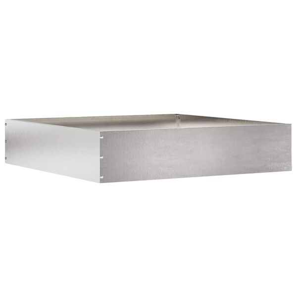 vidaXL Okraj tr&aacute;vn&iacute;ku Stř&iacute;brn&aacute; 60 x 60 x 13 cm Nerezov&aacute; ocel