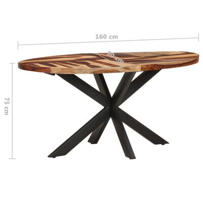 vidaXL Jídelní stůl 160 x 90 x 75 cm masivní akácie sheeshamový povrch