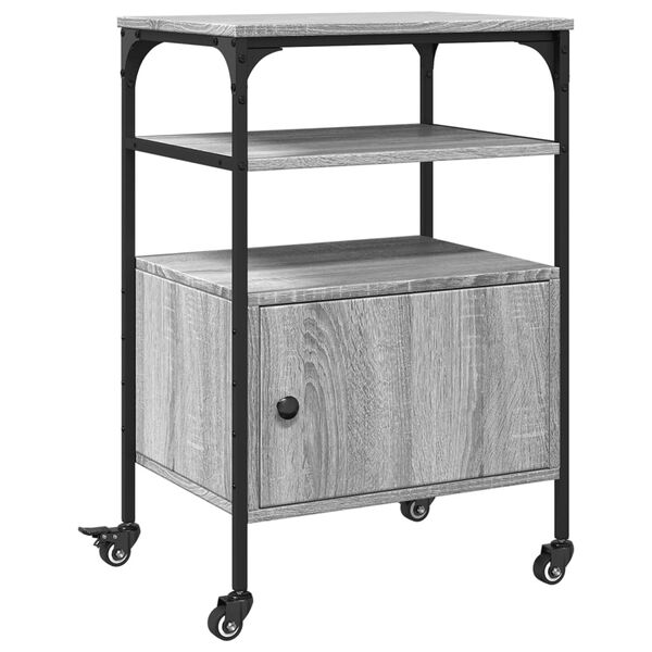 vidaXL Stojan na tisk&aacute;rnu 3patrov&yacute; &scaron;ed&yacute; sonoma 50x40x76 cm kompozit