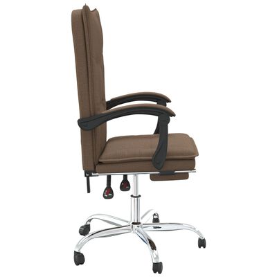 vidaXL Polohovací kancelářská židle hnědá textil