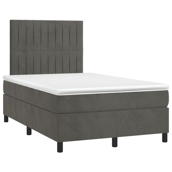 vidaXL Box spring postel s matrac&iacute; tmavě &scaron;ed&yacute; 120x190 cm samet
