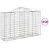 vidaXL Klenut&eacute; gabionov&eacute; ko&scaron;e 50ks 200x50x120/140cm pozinkovan&eacute; železo