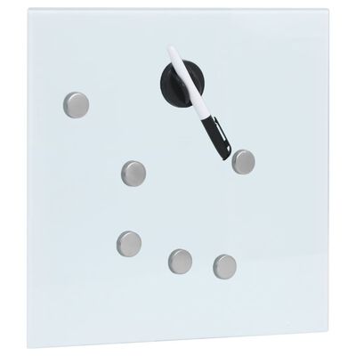 vidaXL Schránka na klíče s magnetickou deskou bílá 35 x 35 x 5,5 cm