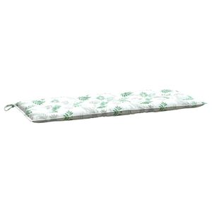 vidaXL Podu&scaron;ka na zahradn&iacute; lavici vzor listů 120 x 50 x 7 cm textil