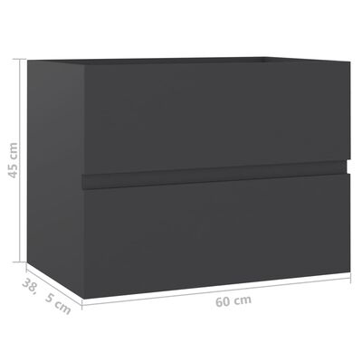 vidaXL Skříňka pod umyvadlo šedá 60 x 38,5 x 45 cm dřevotříska
