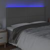 vidaXL Čelo postele s LED &scaron;ed&eacute; 200x5x118/128 cm uměl&aacute; kůže