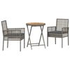 vidaXL Zahradn&iacute; bistro set 3 ks &Scaron;ed&aacute; polyratan