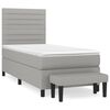 vidaXL Box spring postel s matrac&iacute; světle &scaron;ed&aacute; 90x190 cm textil