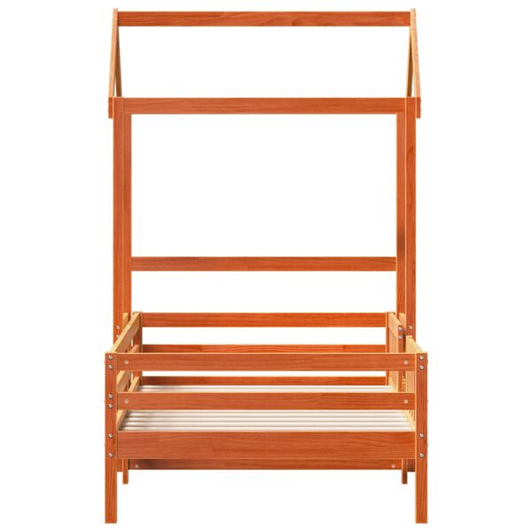 vidaXL R&aacute;m postele se střechou voskově hněd&yacute; 100x200 cm masiv borovice