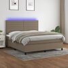 vidaXL Box spring postel s matrac&iacute; a LED taupe 160x200 cm textil