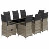 vidaXL 9d&iacute;ln&yacute; zahradn&iacute; bistro set s podu&scaron;kami &scaron;ed&yacute; polyratan