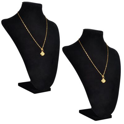 Flanelový stojan na náhrdelníky a řetízky černý 23 x 11,5 x 30 cm 2 ks