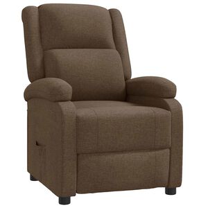 vidaXL Polohovac&iacute; křeslo hněd&eacute; textil