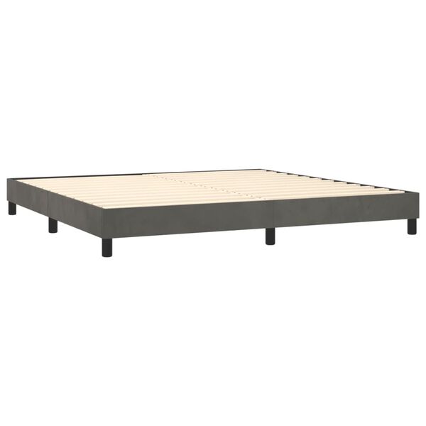 vidaXL Box spring postel s matrac&iacute; tmavě &scaron;ed&aacute; 200x200 cm samet