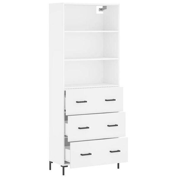 vidaXL Skř&iacute;ň highboard b&iacute;l&aacute; 69,5 x 34 x 180 cm kompozitn&iacute; dřevo