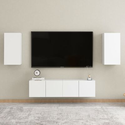 vidaXL TV stolek bílý 30,5 x 30 x 60 cm dřevotříska