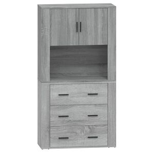 vidaXL Skř&iacute;ň highboard &scaron;ed&aacute; sonoma kompozitn&iacute; dřevo