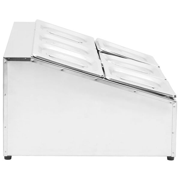 vidaXL N&aacute;stavba na gastron&aacute;doby pro 6 GN 1/6 n&aacute;dob nerezov&aacute; ocel