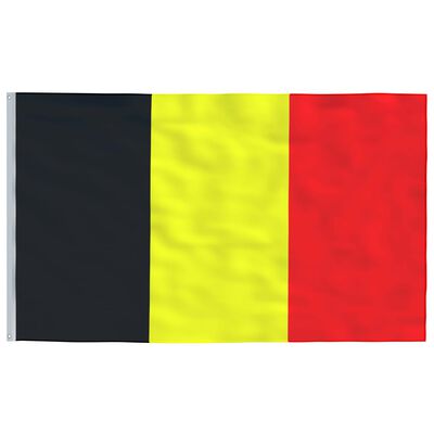 vidaXL Vlajka Belgie a stožár 6,23 m hliník