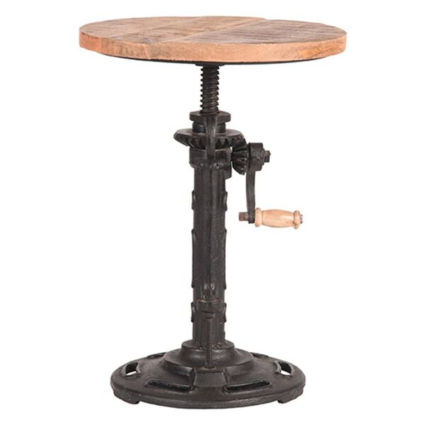 LABEL51 Odkl&aacute;dac&iacute; stolek / stolička 32 x 32 x 48&ndash;65 cm dřevo/čern&yacute;