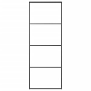 vidaXL Posuvné dveře hliník a ESG sklo 76 x 205 cm černé