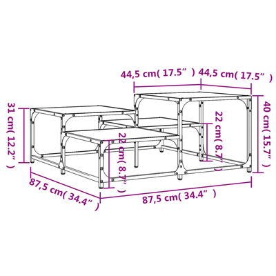 vidaXL Konferenční stolek dub sonoma 87,5x87,5x40 cm kompozitní dřevo